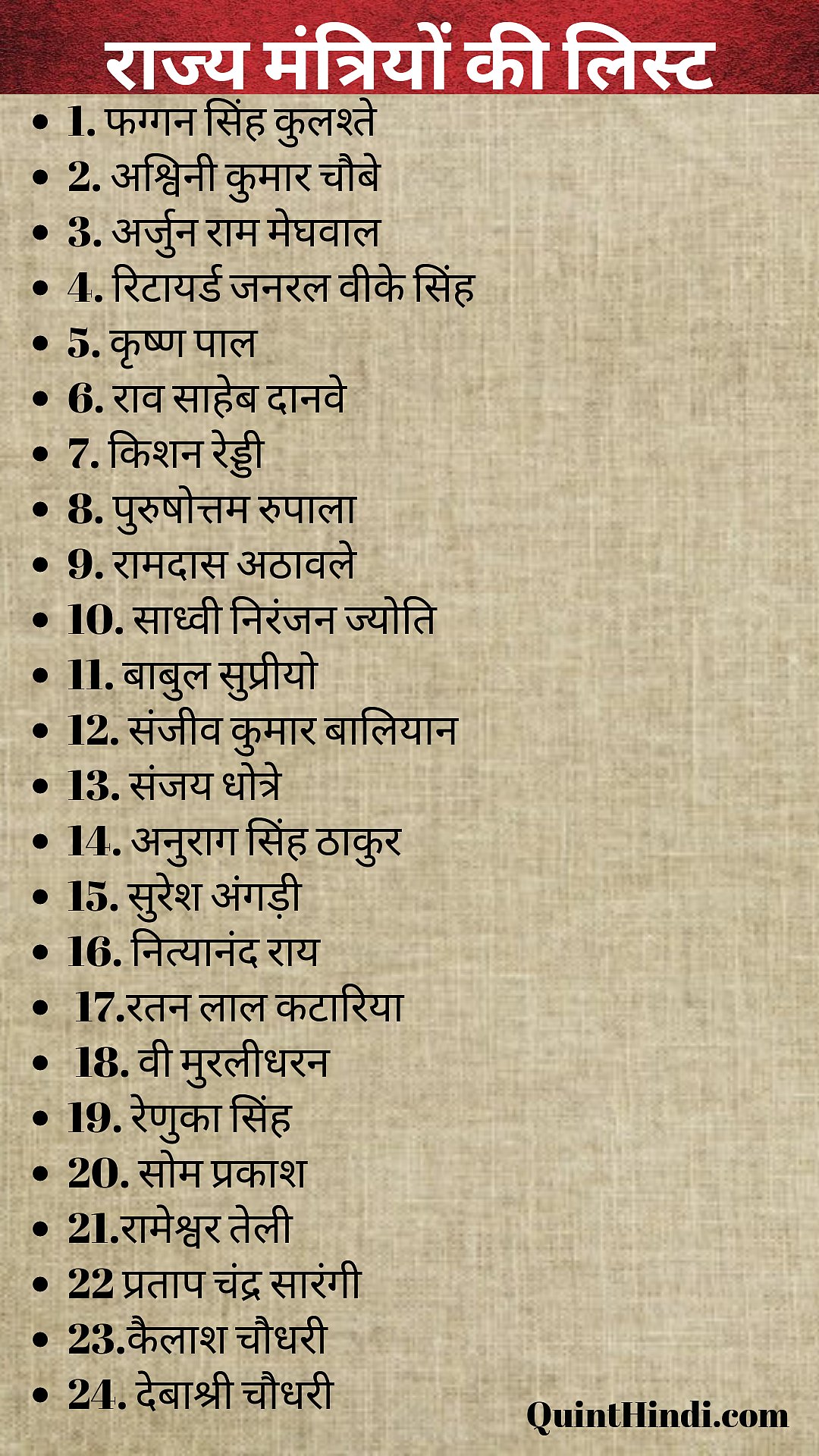 Modi Mantrimandal 2019, Full List of Narendra Modi Mantri Names
