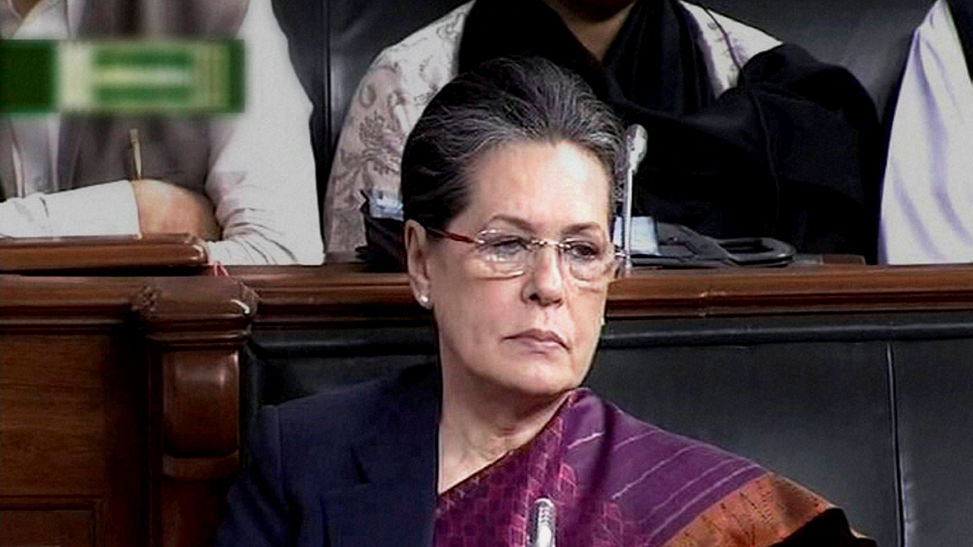 Congress President Sonia Gandhi in the Lok Sabha in New Delhi. (Photo: PTI)&nbsp;