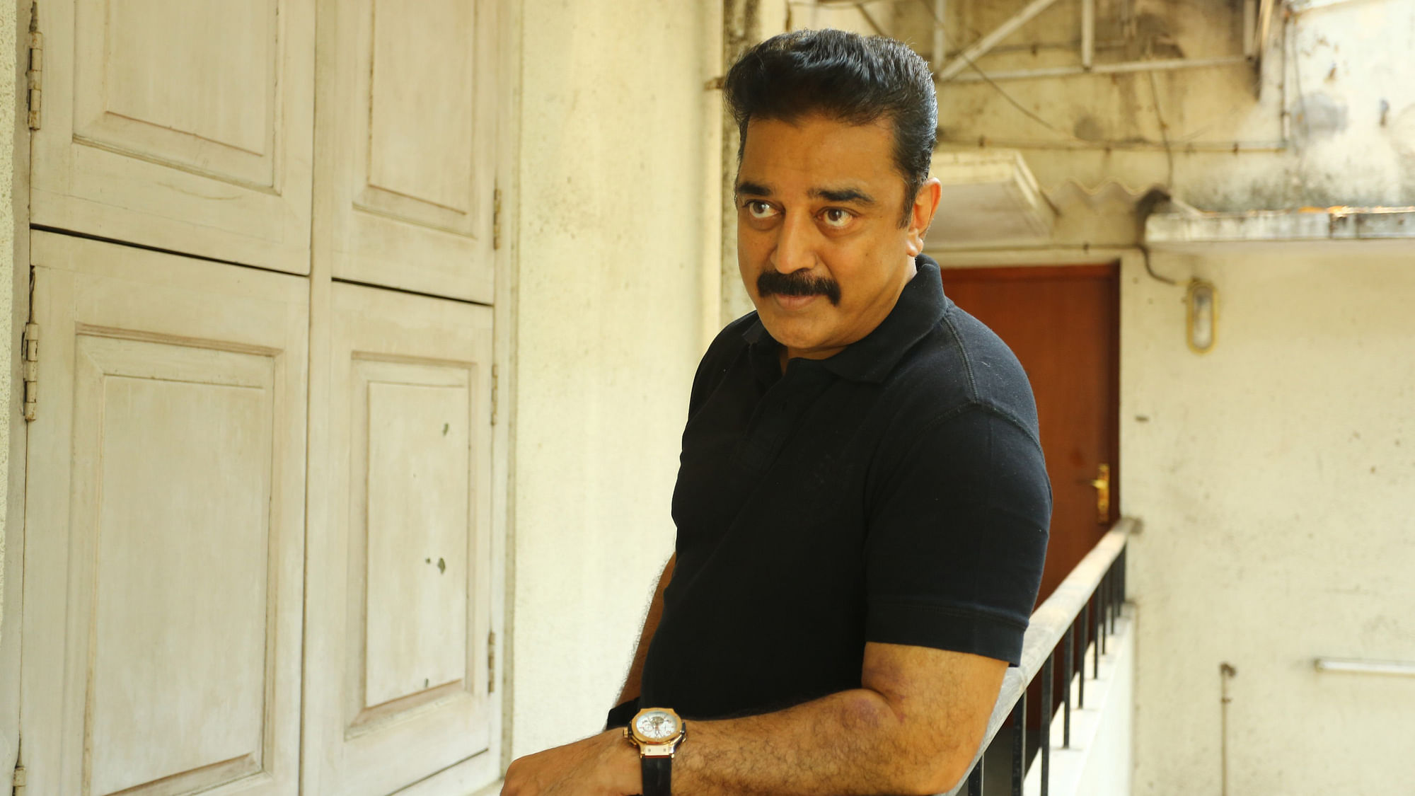 Kamal Haasan escaped after his house caught fire. (Photo Courtesy: Twitter)