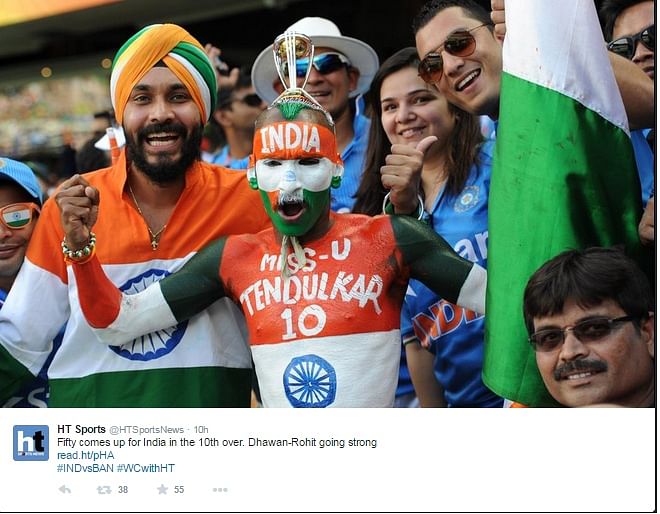 India storms into the Semis. Bangladesh head home. Indian fans go nuts on Twitter. Life’s good! For now. 