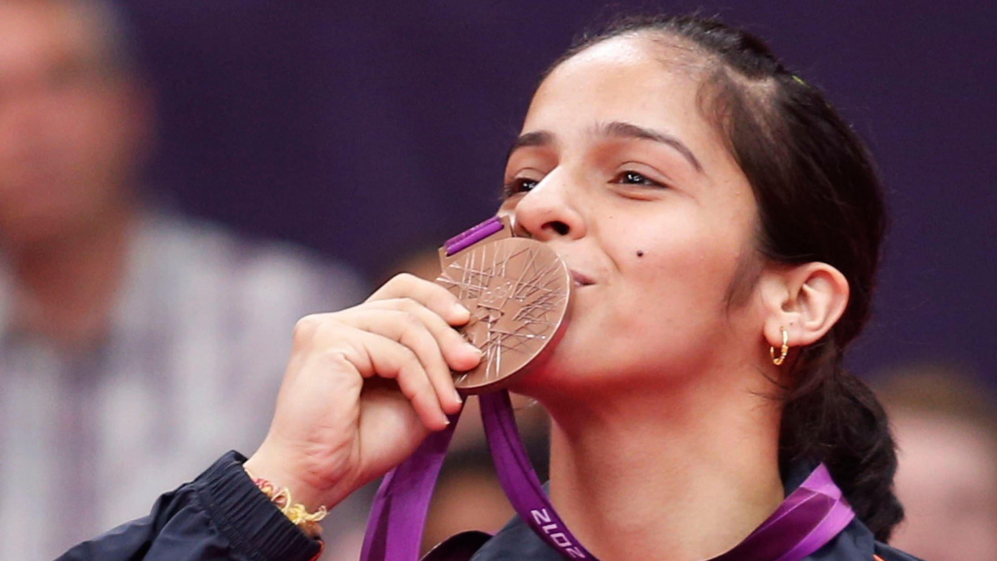 Saina Nehwal after  getting the 2012 Olympics women’s singles badminton bronze medal. (Photo: Reuters)