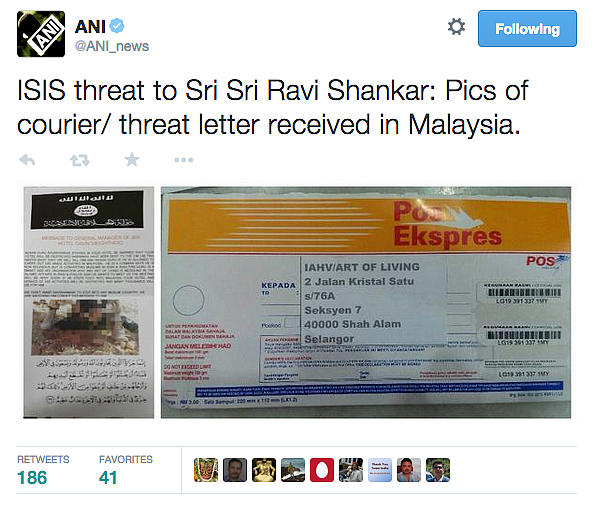 ISIS Threatens to Kill Sri Sri Ravi Shankar