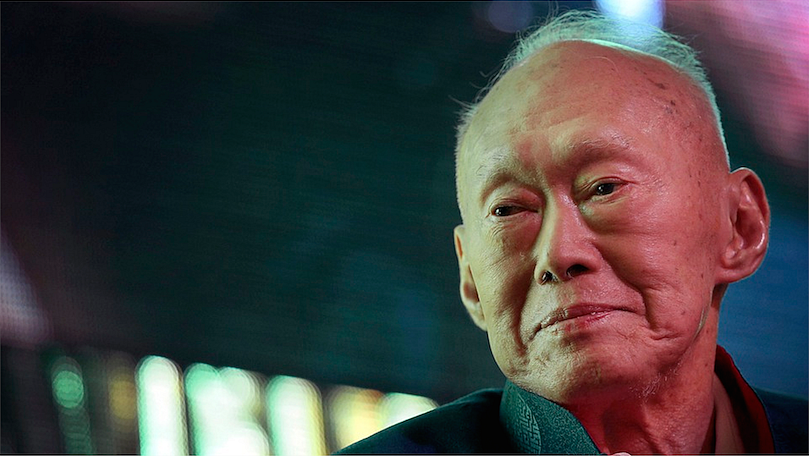 In this March 20, 2013 photo, Singapore’s first Prime Minister Lee Kuan Yew attends the Shanghai Chartered Singapore Forum. Photo: AP/Wong Maya-E, File)