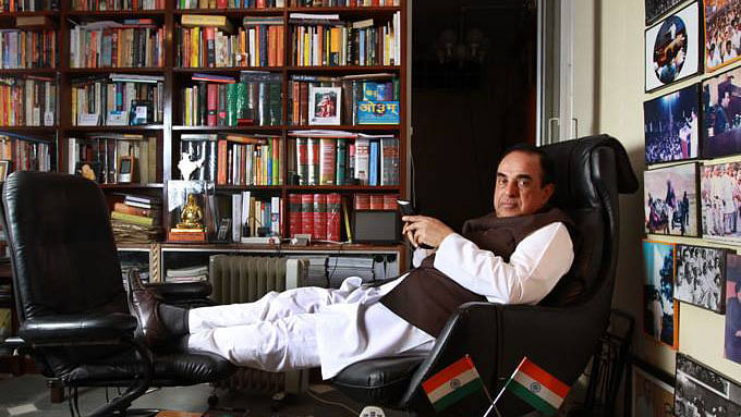 BJP leader Subramanian Swamy at his residence. (Photo Courtesy: Subramanian Swamy/Facebook)