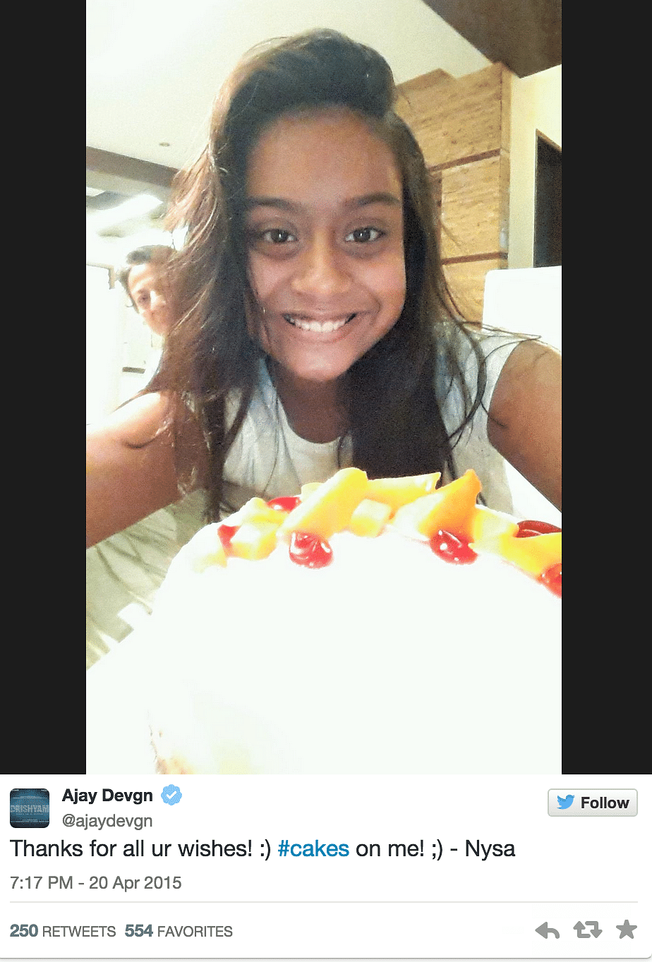 Ajay Devgn-Kajol’s daughter Nysa posts birthday selfie thanking Twitterati for birthday wishes 