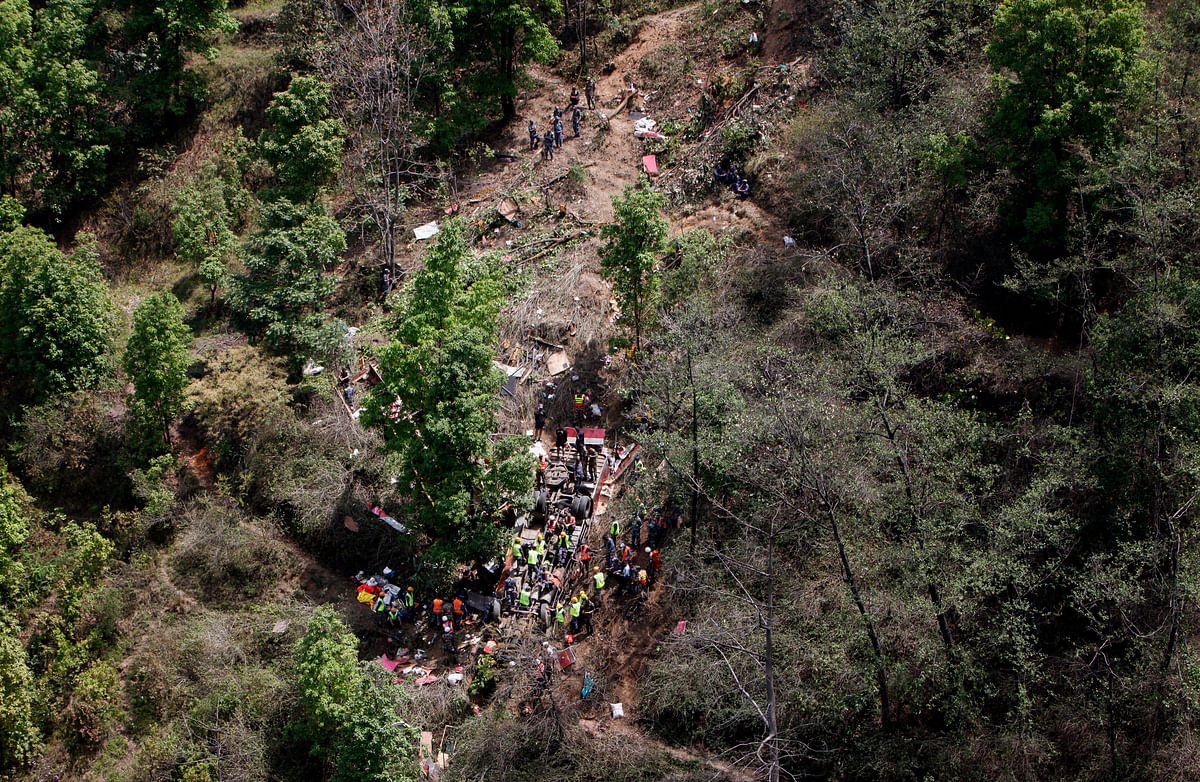 At least 17 Indian pilgrims have been killed in the accident. Rescue operations are underway.