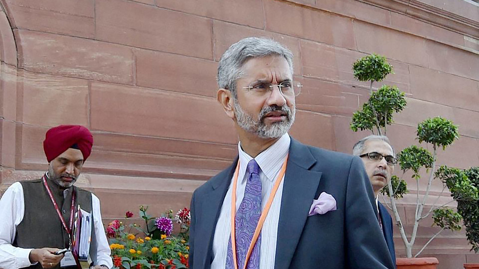Former Foreign Secretary S Jaishankar outside the Parliament during the Budget session in New Delhi.