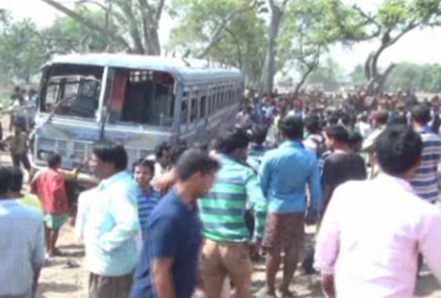 Thirteen killed, 50 injured as a bus headed towards Nadia district turns turtle in Burdwan.  