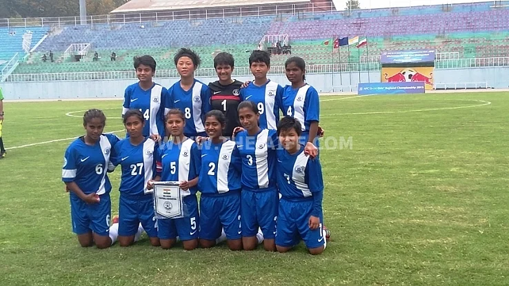 The U-14 Girls’ Football Team was in Kathmandu to take part in an AFC regional tournament (Photo: AIFF)