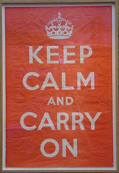 It is ironic that posters screaming Keep Calm had military connotations at a point in time.