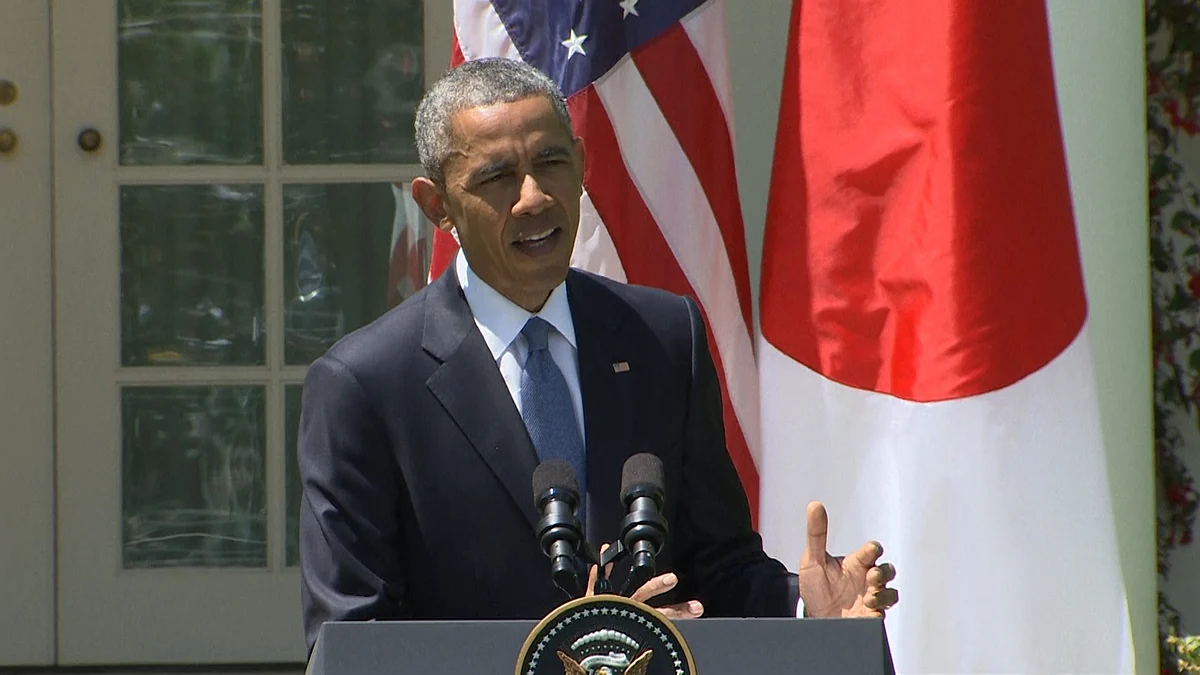 US President Obama addressing the media (AP video grab)