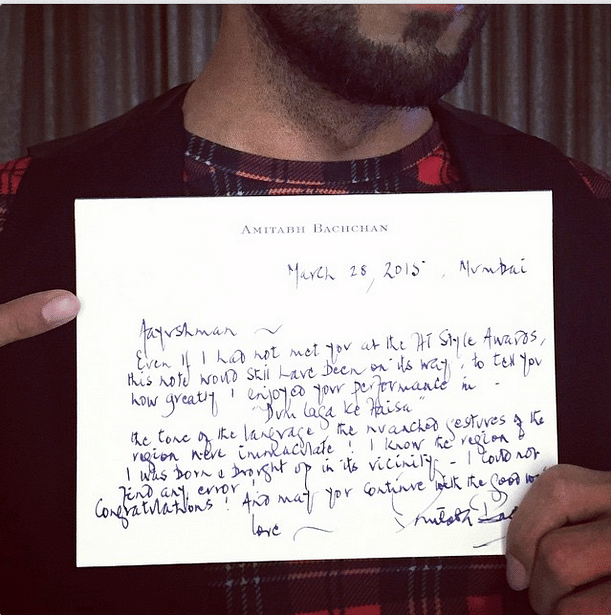 Tech-savvy Amitabh Bachchan still prefers sending handwritten letters to congratulate Bollywood’s new crop on their performances.