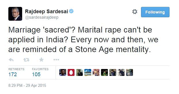 The government says #maritalrape can’t be applied in India. Why? Because marriage is a “sacred” institution. 