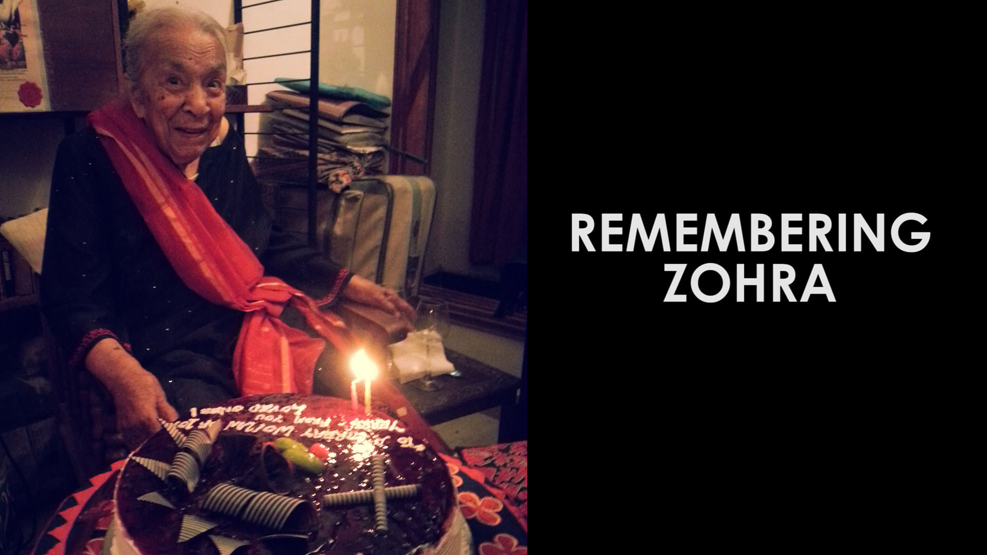 Zohra Sehgal on her 102nd birthday.&nbsp;