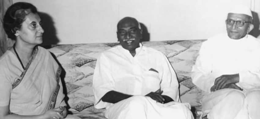 Desai with Indira Gandhi and Kamaraj. While Kamaraj was a close aide of Desai’s, he broke away and supported Indira Gandhi (Courtesy: Youtube.com)