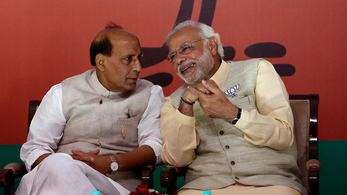 Home Minister Rajnath Singh with Prime Minister Narendra Modi. 