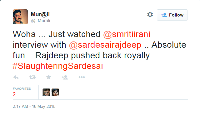 Rajdeep Sardesai’s interview of Smriti Irani turned out to be a one-sided contest which made social media’s day.