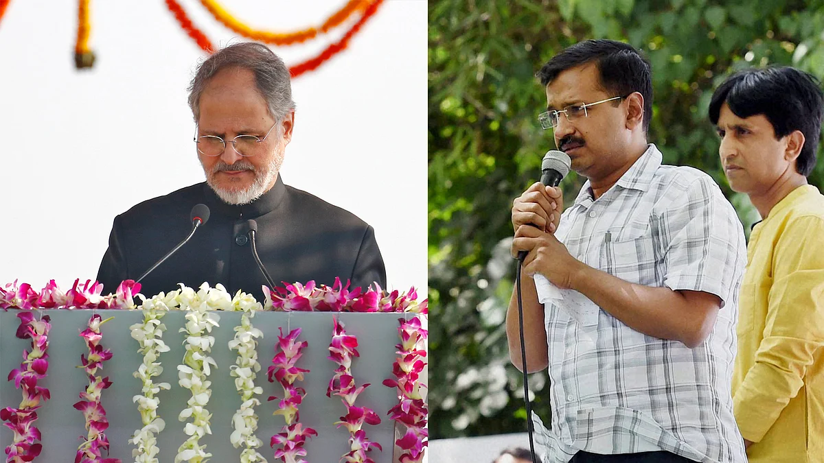 Lt Governor Najeeb Jung (left), Delhi CM Arvind Kejriwal (right). (Photo: Reuters, PTI)