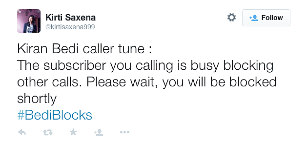 Oops! Kiran Bedi Did it Again. Tweeple Get #BediBlocks Trending