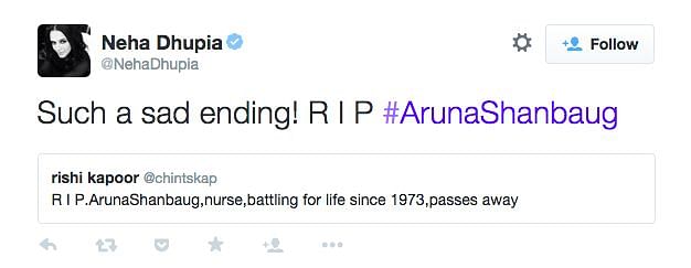 People were left praying for the departed soul and saluting the nurses who looked after Aruna Shanbaug for 42 years. 