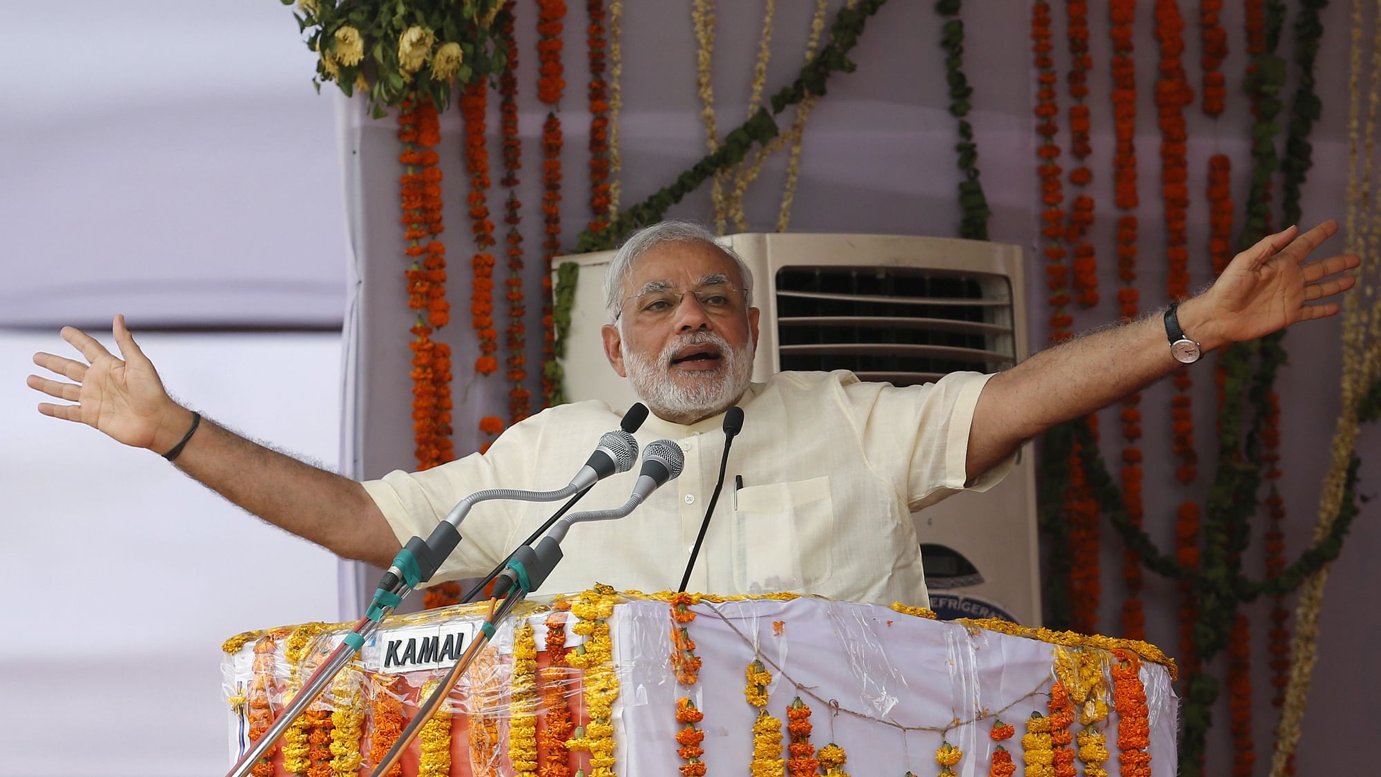 File Image of PM Narendra Modi at a rally in Mathura.