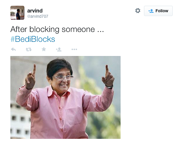 Oops! Kiran Bedi Did it Again. Tweeple Get #BediBlocks Trending