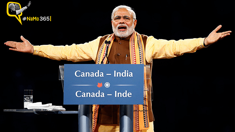 Prime Minister Narendra Modi talks during a speech to the general public in Toronto, in April &nbsp;2015. (Photo: Reuters)