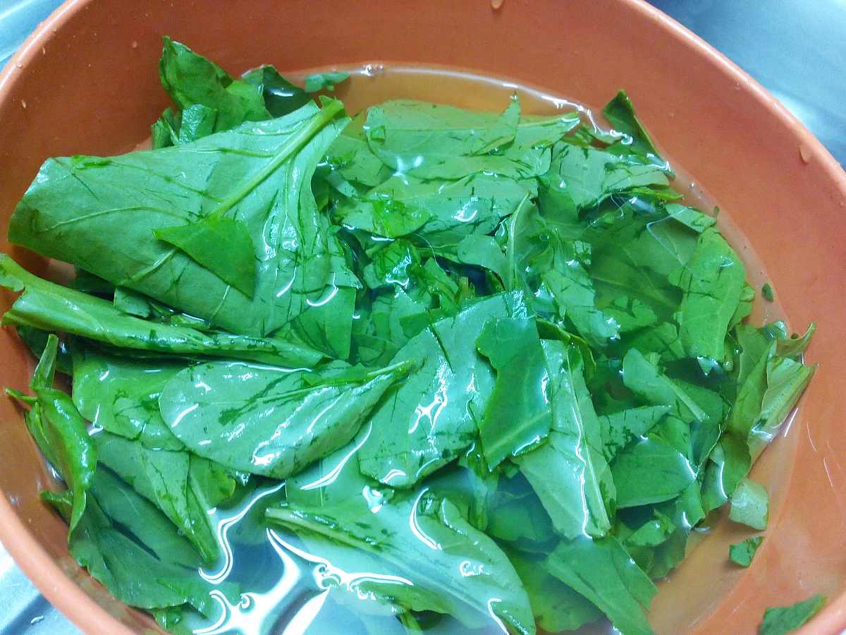 Washed spinach leaves (Photo: Mehul Gogri)