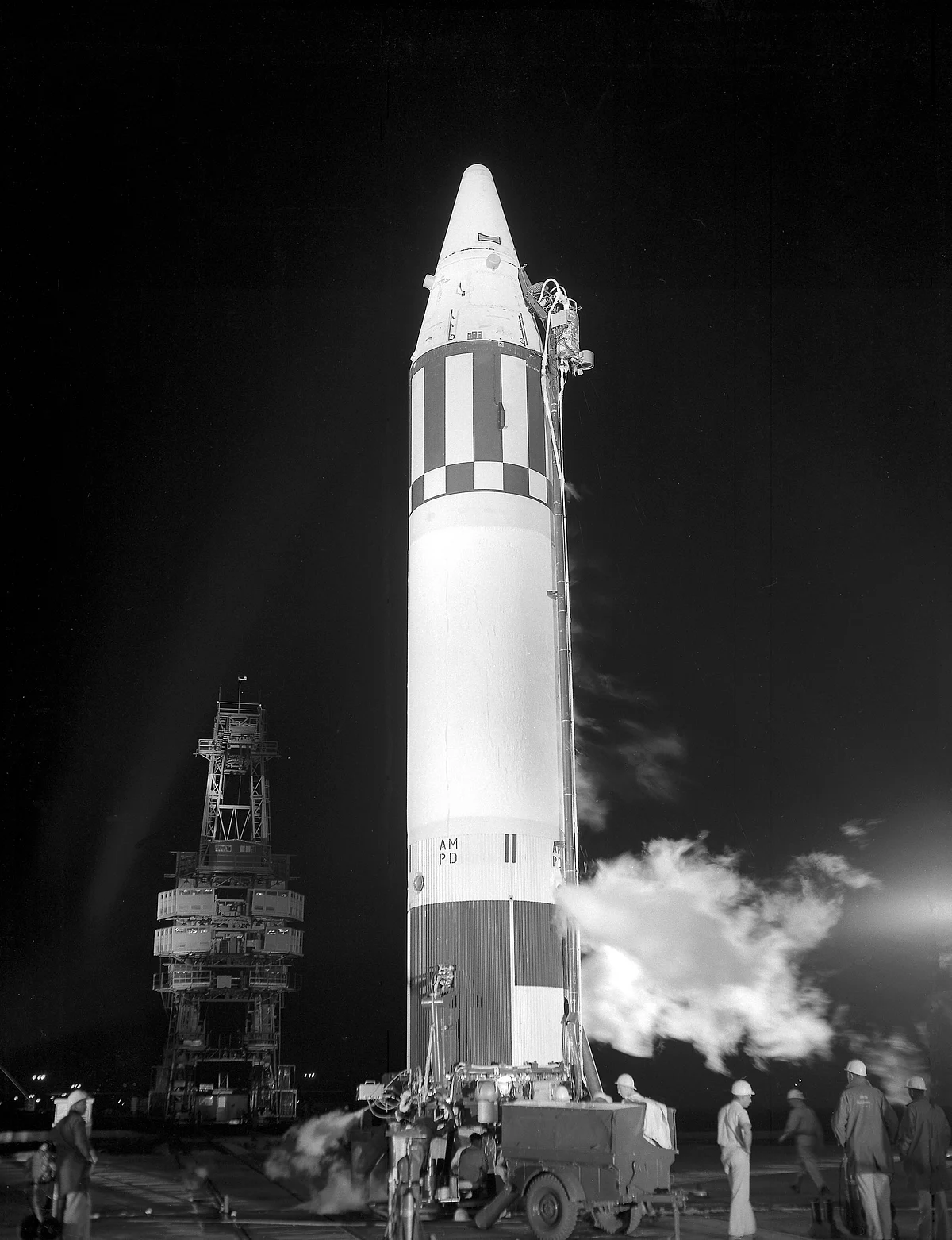 Jupiter AM-18 stands ready for its 2:39 am on May 28 for launch at Cape Canaveral launch complex 26B. (Photo Courtesy: Wikimedia Commons)