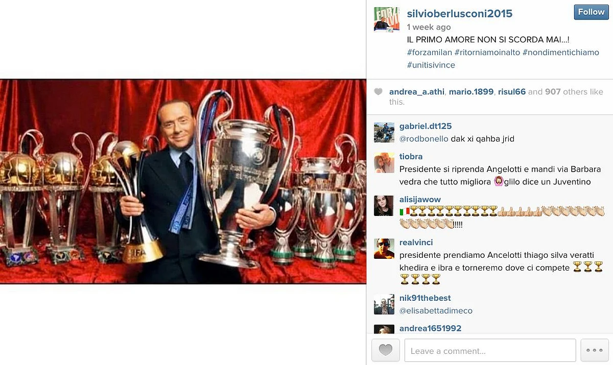 (Photo: <a href="https://instagram.com/silvioberlusconi2015/">Instagram/silvioberlusconi2015</a>)