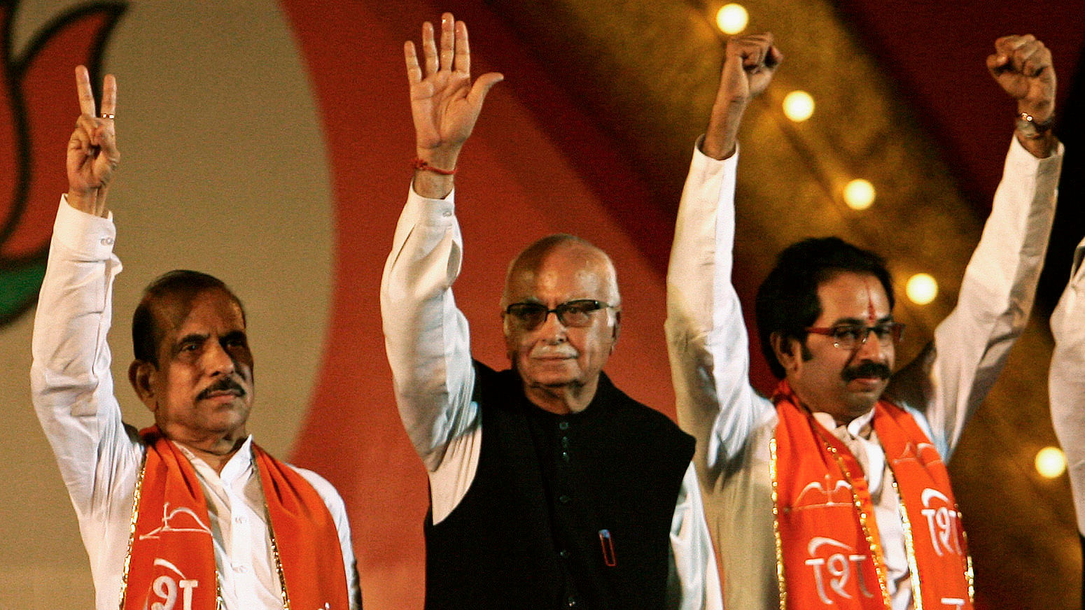 Uddhav Thackeray with veteran BJP leader L K Advani (Photo: Reuters)