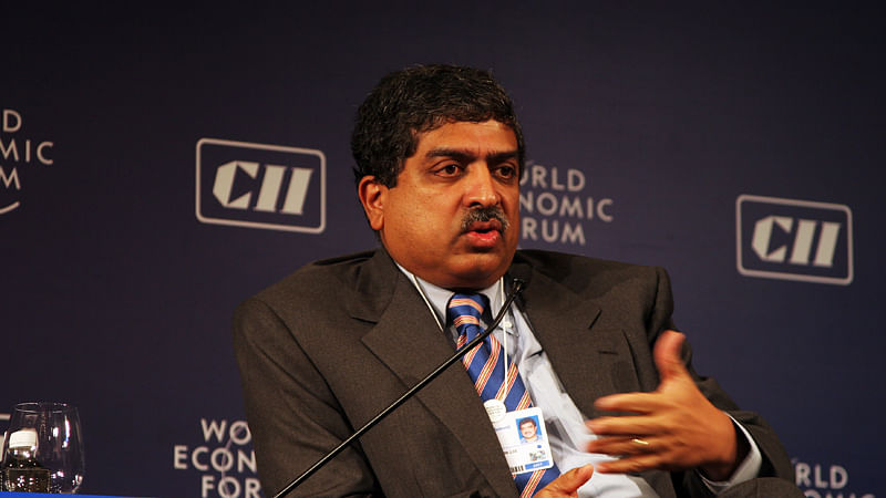 Infosys Co-founder and former Aadhar Chairman Nandan Nilekani. (Courtesy: The News Minute/ <a href="https://commons.wikimedia.org/wiki/Main_Page">Wikimedia Commons</a>)