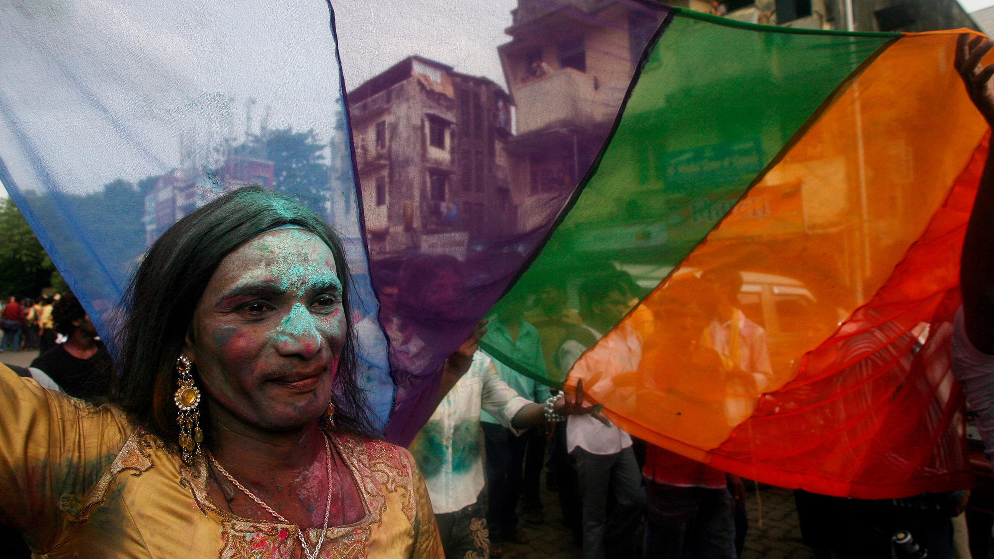 A transgender attends a rally in Mumbai. (Photo: Reuters)