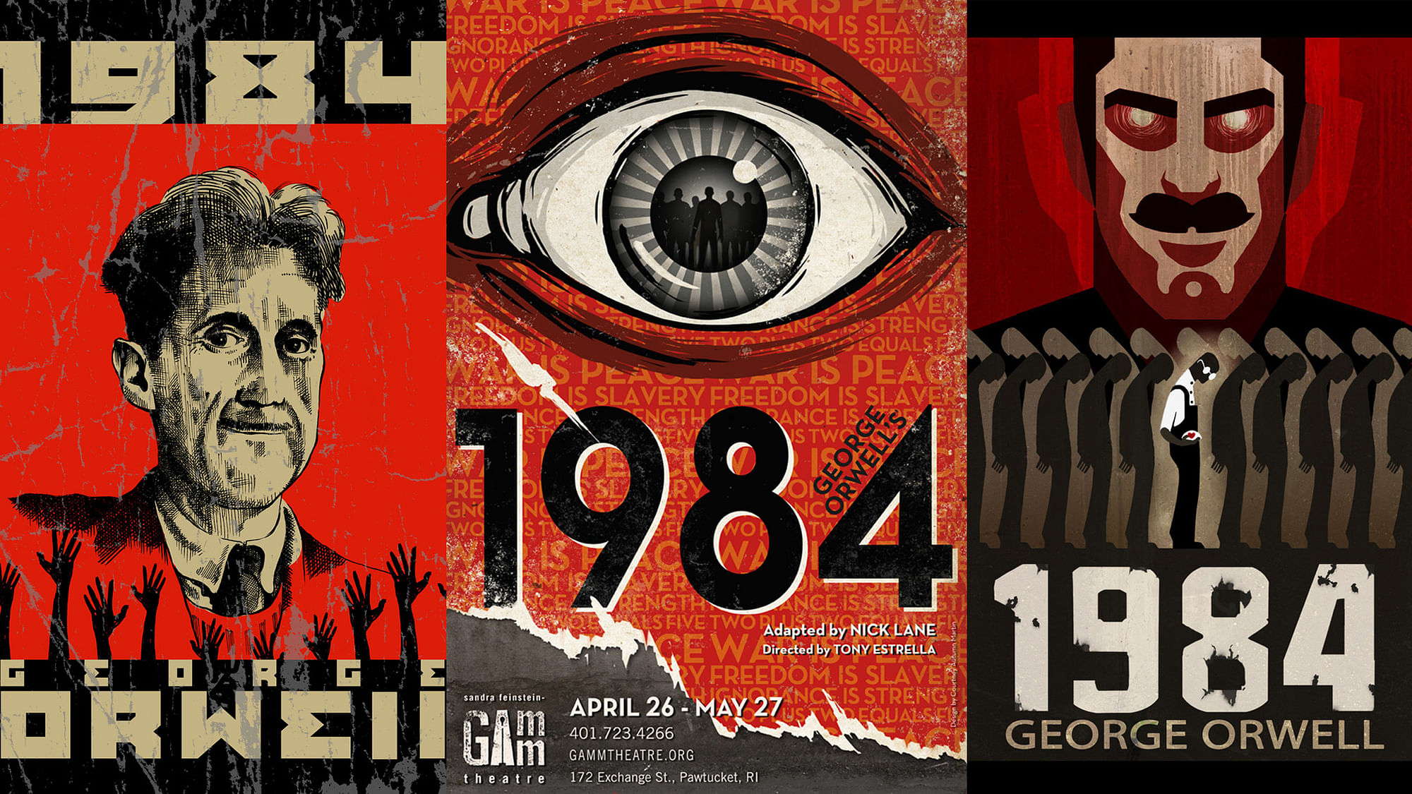 A series of covers of the throught-provoking novel&nbsp;– 1984 by George Orwell