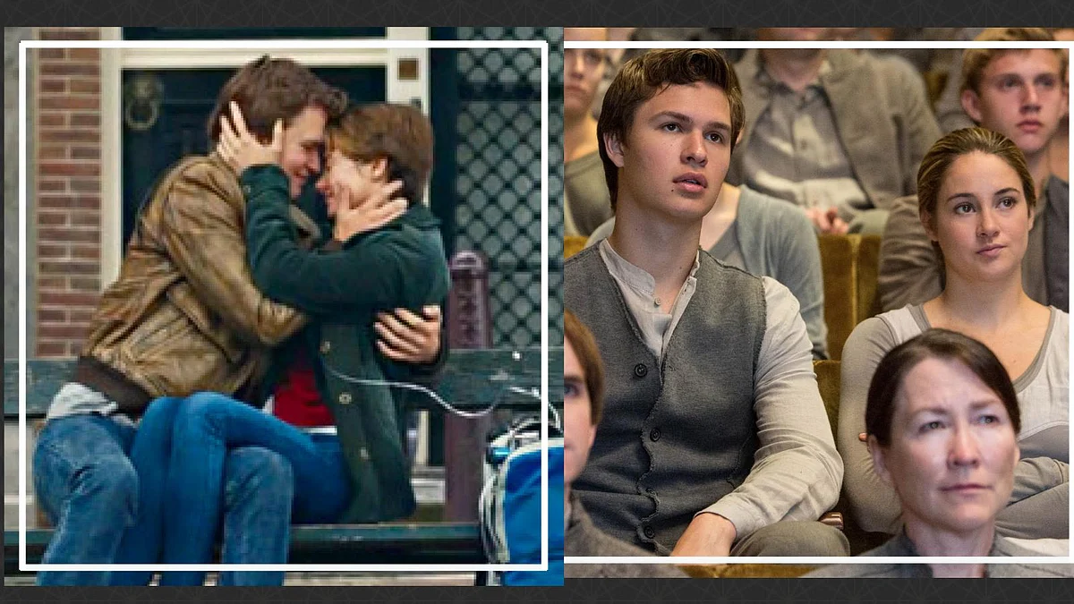 Ansel Elgort and Shailene Woodley as lovers in <i>The Fault in Our Star</i>s and as siblings in <i>Divergent</i> (r)