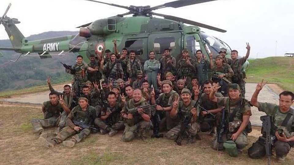 Army troops were flown in by helicopters near the Myanmar border. (Photo: Anjana Dutta)