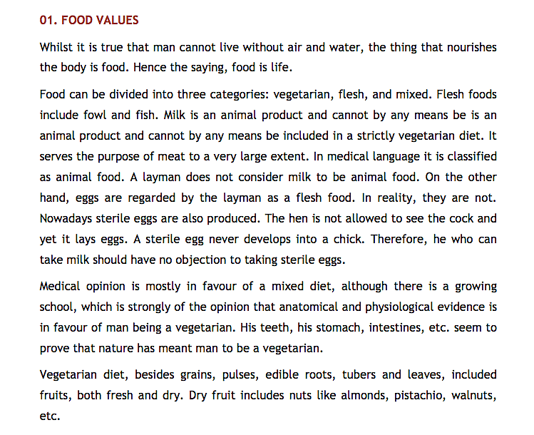 A screenshot from the Monogram entitled <em><a href="http://www.mkgandhi.org/ebks/moralbasis_vegetarianism.pdf">Moral Basis of Vegetarianism</a>. </em>