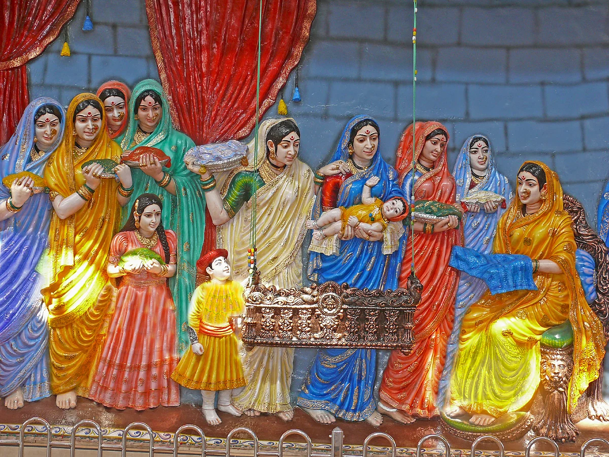 Statues Indicating Naming Ceremony of Chhatrapati Shivaji Maharaj in a Museum, Derwan, Chiplun, Ratnagiri, Maharashtra, India. 