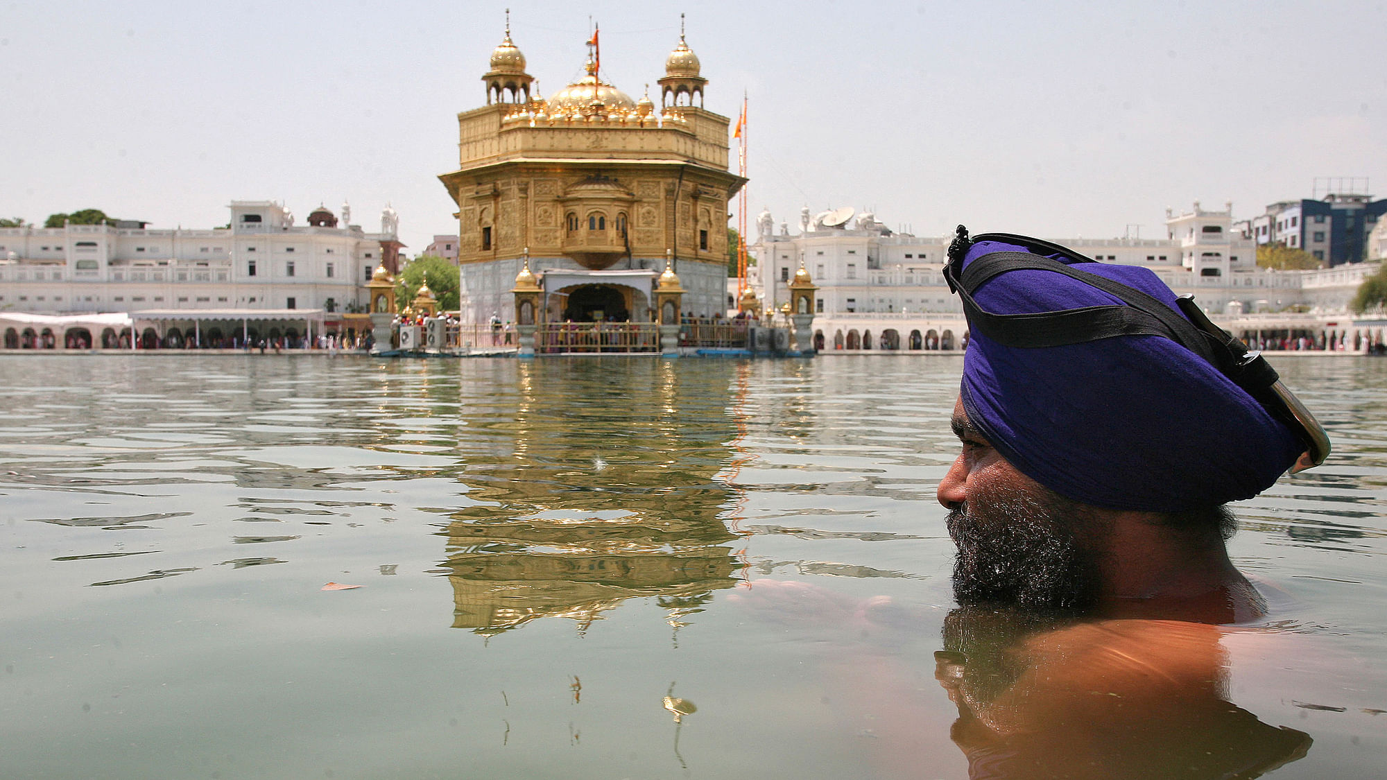A devotee at the Golden Temple, Amritsar.
