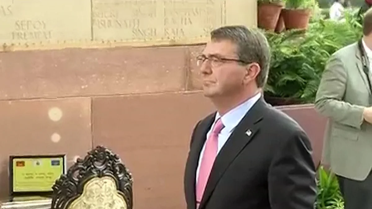 US Secretary of Defence Ashton Carter at India Gate during his previous visit. (Photo: ANI screengrab)