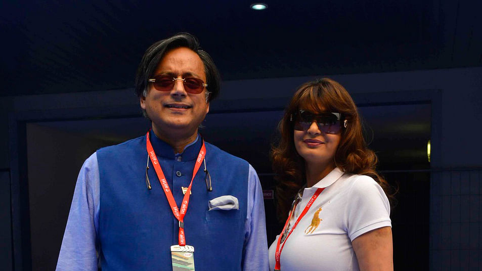 Sunanda Push with Shashi Tharoor. (Photo: Reuters)