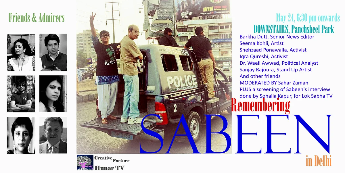 The special memorial held for Sabeen in Delhi. (Photo Courtesy: Sahar Zaman)