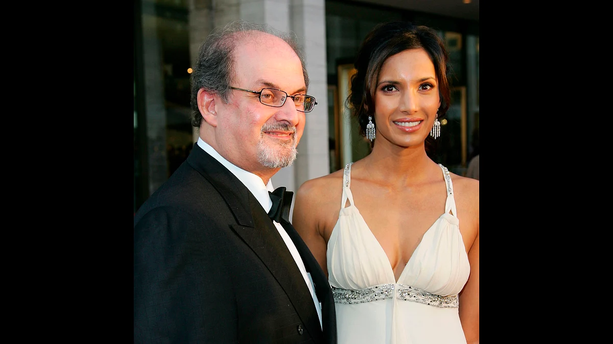 Booker Prize winner Salman Rushdie with his ex-partner, model Padma Lakshmi, at the Metropolitan Opera 2006-2007 season opening night at Lincoln Center September 25, 2006 in New York City, (Photo: iStock)
