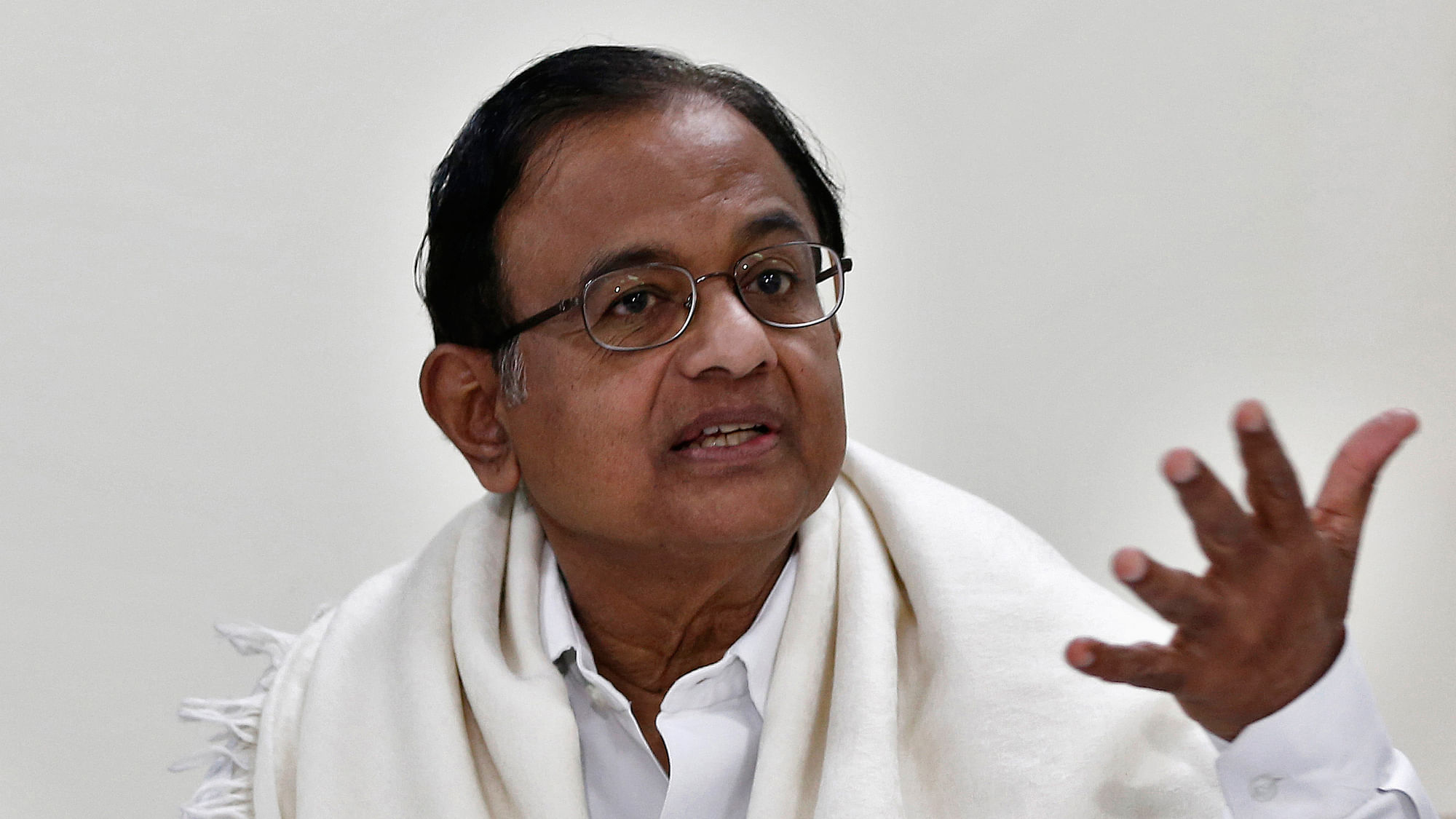 Former finance minister Palaniappan Chidambaram addresses a news conference in New Delhi. (Photo: Reuters) 