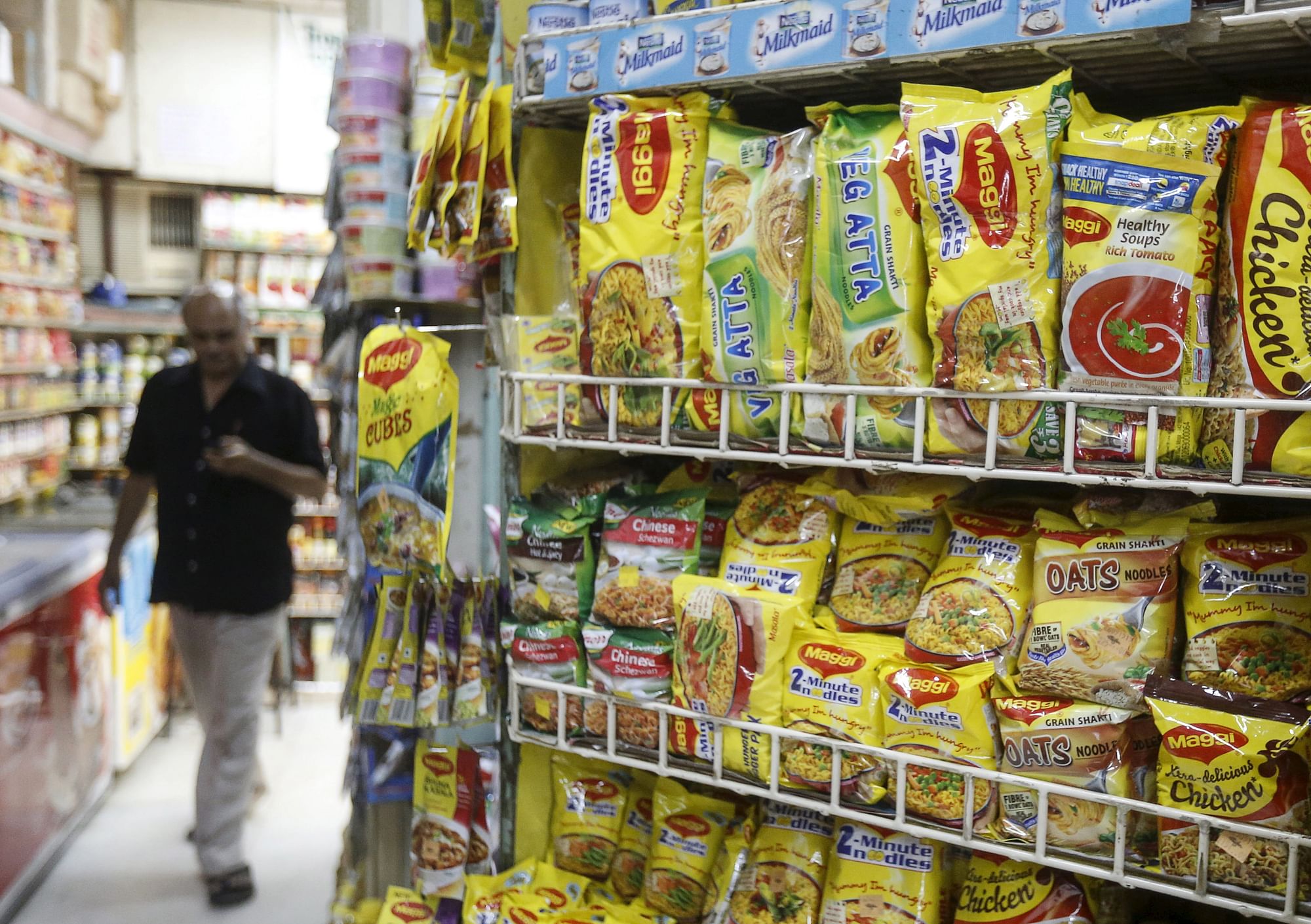 Packets of Nestle’s Maggi instant noodles are seen on display at a grocery store in Mumbai, India, June 4, 2015. &nbsp;(Photo: Reuters)