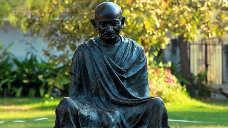 A statue of Mahatma Gandhi.&nbsp;