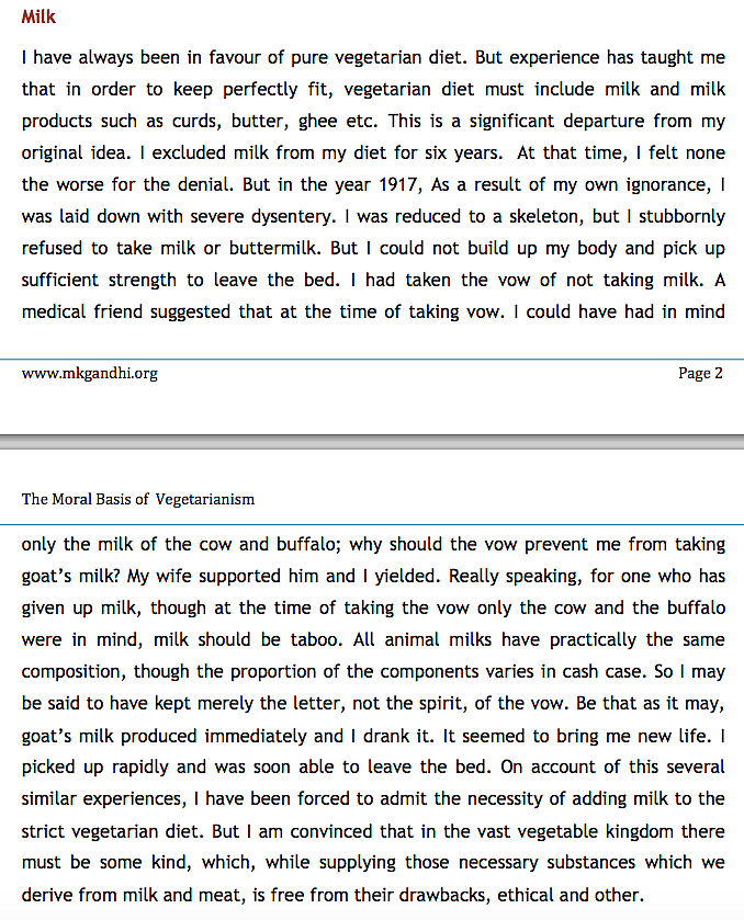 A screenshot from the Monogram entitled <em><a href="http://www.mkgandhi.org/ebks/moralbasis_vegetarianism.pdf">Moral Basis of Vegetarianism</a>. </em>