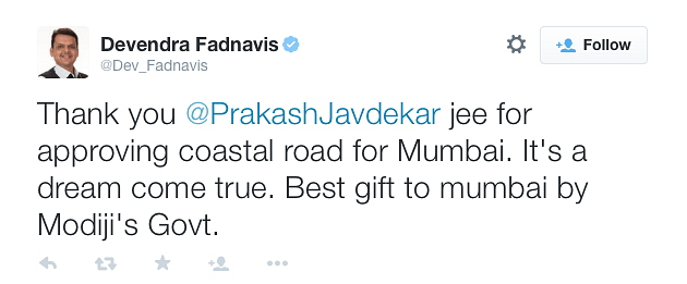 Mumbai coastal road project was conceived by the Congress-NCP government but was scrapped but has now been cleared. 