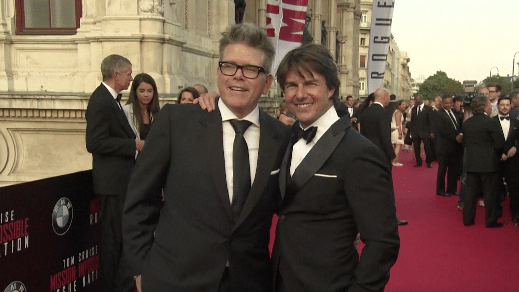 From L-R: Christopher McQuarrie, Director, Mission Impossible: Rogue Nation with Tom Cruise, actor&nbsp;(Photo: AP Screengrab)
