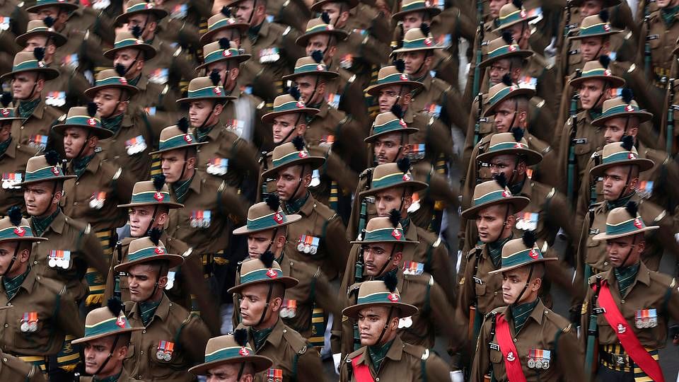 Indian Army dress rehearsal for Republic Day Parade. (Photo: Reuters)